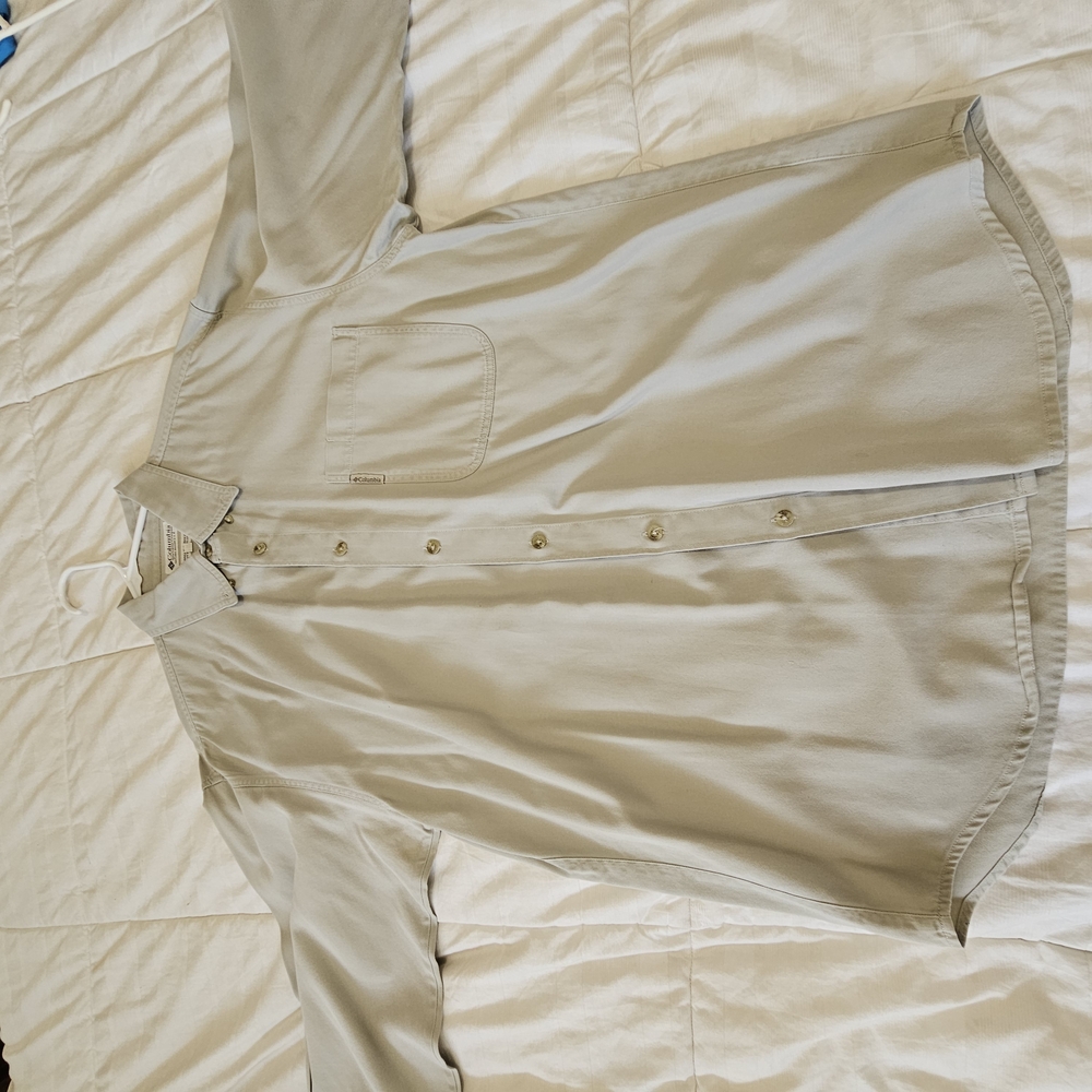 Beige Button-Up Shirt